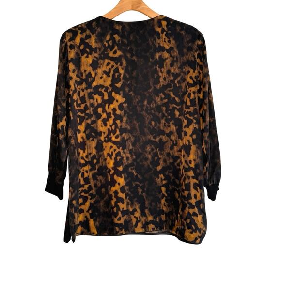 Lafayette 148 New York Kelsey silk animal print blouse size XL - Picture 4 of 7